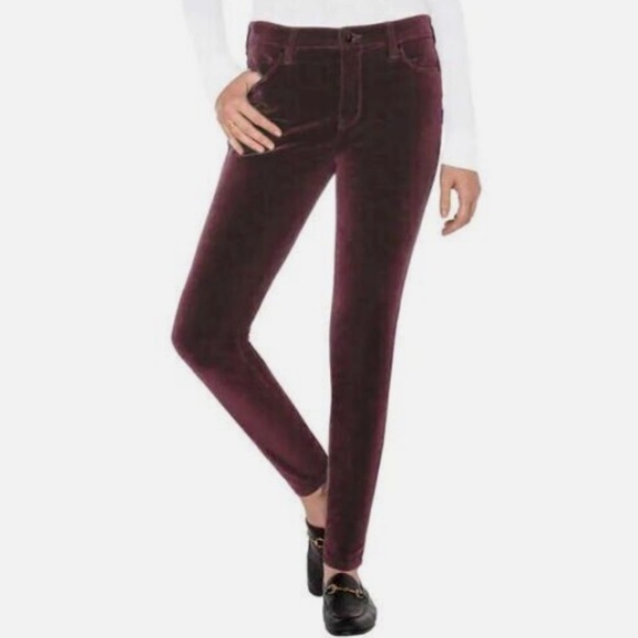 Well Worn Women Size 4 Velour Velvet Pants High Rise Tapered - Picture 1 of 3